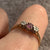 Pink Sapphire & Diamond Trilogy Ring 9ct 9k Yellow Gold - Size Q