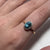 Antique Blue Zircon & Diamond Platinum Set Ring 18ct 18k Yellow Gold - Size O