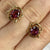 Pink Tourmaline Oval Cut Out Stud Earrings 18ct 18k Yellow Gold