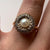 Pearl & White Topaz Ornate Flower Ring 18ct 18k Yellow Gold - Size L 1/2