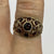 Garnet Filigree Cluster Band Ring 9ct 9k Yellow Gold - Size N