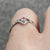 Pink CZ Heart Cut Out Ring 9ct 9k White Gold - Size H