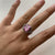 Pink Topaz Emerald-Cut Solitaire Ornate Ring 9ct White Gold - Size N 1/2