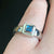 London Blue Topaz Square Bezel Set Ring 9ct 9K White Gold - Size H