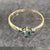 Aquamarine & Diamond Ring 9ct 9k Yellow Gold - Size Q