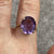 Amethyst Ornate Cocktail Oval Solitaire Ring 9ct 9k Yellow Gold  - Size P 1/2