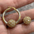 Hoop Earring Ball Charm Accessories Iced CZ Y2K 9ct 9k Yellow Gold