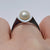 Retro Pearl Split Shoulder Tension Set Ring 9ct 9k White Gold  - Size O