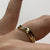 Two Tone Wave Wishbone Ring 18ct 18k Yellow Gold - Size M