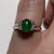 Jadeite & Diamond Ornate Ring Platinum 900 - Size G US 3 3/8