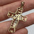 Decorative Pave Set CZ Cross Pendant 9ct 9k Yellow Gold