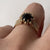 Retro 1974 Garnet Ball Detail Textured Ring 9ct 9K Yellow Gold - Size J