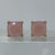 Rose Quartz Square Stud Earrings 9ct 9k Yellow Gold