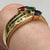 Diamond Sapphire Ruby Emerald Wave Channel Set Ring 18ct 18k Yellow Gold - Size O