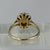 Amber & CZ Halo Cluster Ring 9ct 9k Yellow Gold - Size P 1/2