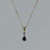 Sapphire & Diamond Teardrop Fine Curb Chain Necklace 9ct 9k Yellow Gold - 18"