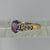 Amethyst Solitaire Shoulder Detail Ring 9ct 9k Yellow Gold  - Size M