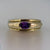 Amethyst Flush Set Band Ring 9ct 9k Yellow Gold - Size M