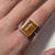 Bezel Set Amber (Imitation) Cocktail Ring 9ct 9k Yellow Gold - Size O