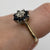 Sapphire & Diamond Daisy Flower Cluster Ring 9ct 9k Yellow Gold - Size N