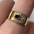 Sapphire & CZ Unique Buckle Ring 18ct 18k Yellow Gold  - Size O