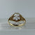 Gypsy Ring With Large Cubic Zirconia 9ct 9k Yellow Gold - Size S