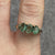 Emerald Trilogy Diamond Accent Band Ring 9ct 9k Yellow Gold - Size O 1/2