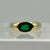 Lab Emerald Flush Set Gypsy Ring 9ct 9k Yellow Gold - Size O