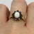 Opal & Sapphire Halo Cluster Ring 9ct 9k Yellow Gold - Size M