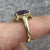 Amethyst Ornate Checker Cut Heart Trim Ring 9ct 9k Yellow Gold - Size T