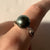 Tahitian Peacock Black Pearl & Diamond Ring 9ct 9k White Gold - Size N