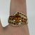 Citrine, Fire Opal, Spessartite Garnet, Diamond Ring 9ct 9k Yellow Gold - Size S