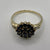 Sapphire & Diamond Round Cluster Ring 9ct 9k Yellow Gold - Size P