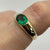 Lab Emerald Flush Set Gypsy Ring 9ct 9k Yellow Gold - Size O