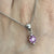 Pink Sapphire & Diamond Pendant 9ct 9k White Gold