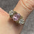 Pink CZ Ornate Trilogy Ring 9ct 9k Yellow Gold - Size U