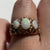 Opal Cabochon Trilogy Textured Finish Ring 9k 9ct Yellow Gold - Size J