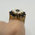 Sapphire & Opal Ornate Floral Cluster Ring 9ct 9k Yellow Gold - Size N