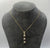 Sapphire & Diamond Drop Pendant Curb Chain Necklace 9ct 9k Yellow Gold - 18"