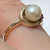 Pearl & Ruby Bypass Ring 10ct 10k Yellow Gold - Size K 1/2