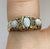 Opal Trilogy & Diamond Ornate Crafted Gold Ring 9ct 9k Yellow Gold - Size O