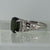 Green Tourmaline Solitaire Detailed Shoulder Ring 9ct 9k White Gold - Size N