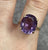 Amethyst Ornate Cocktail Oval Solitaire Ring 9ct 9k Yellow Gold  - Size P 1/2