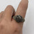 Black Diamond Ornate Cluster Ring 9ct 9k Yellow Gold - Size V