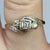 Antique Art Deco Diamond Bypass Platinum Set Ring 18ct 18k Yellow Gold - Size K