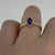 Marquise Amethyst & Diamond Accent Bezel Ring 9ct Yellow Gold - Size J