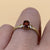 Garnet Solitaire Ring 9ct 9k Yellow Gold - Size M