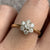 Diamond Daisy Flower Cluster Ring 18ct 18k Yellow Gold - Size L 1/2