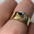 Sapphire & CZ Unique Buckle Ring 18ct 18k Yellow Gold  - Size O