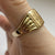 Bark Detail Signet Ring 9ct 9k Yellow Gold - Size U